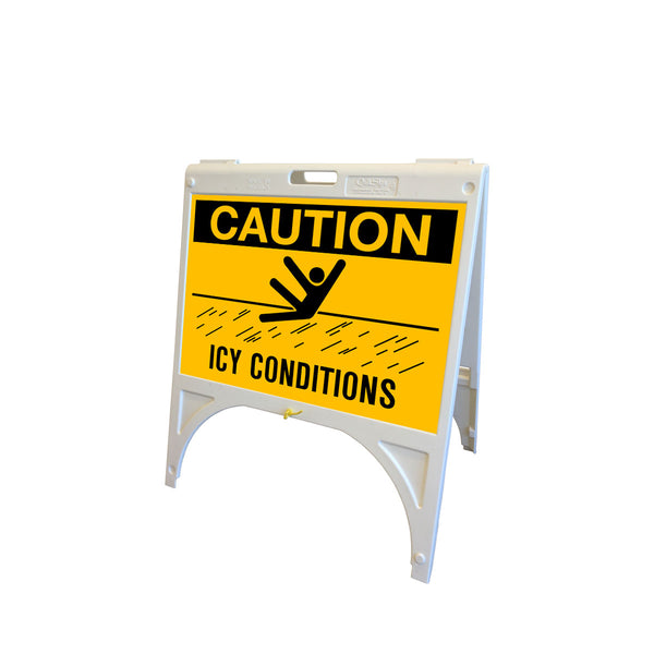 Caution Icy Conditions 24 X18 Western Safety Sign