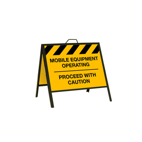 Caution Mobile Equipment Operating 24x18