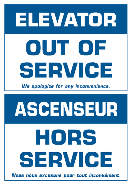 Elevator- Out of Service Bilingual – Western Safety Sign