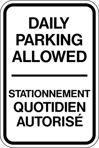 Daily Parking Allowed Bilingual