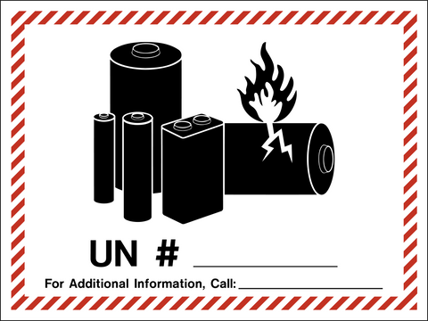 Class 9 - Danger - Battery Label - Blank UN#