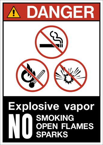 Danger - Explosives No Smoking No Open Flame