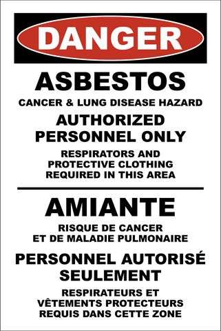 Danger - Asbestos Bilingual