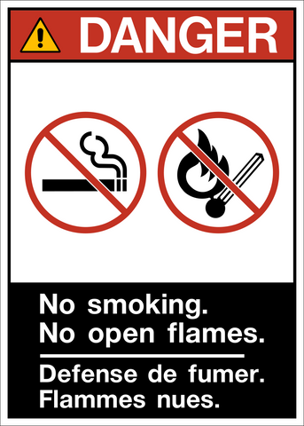 Danger - No Smoking Bilingual A