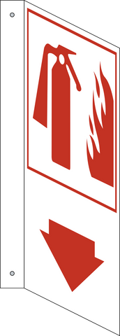 Fire Extinguisher - Arrow Down L-Shape
