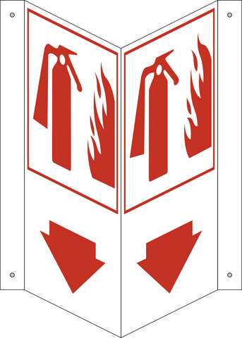 Fire Extinguisher - Arrow Down V-Shape
