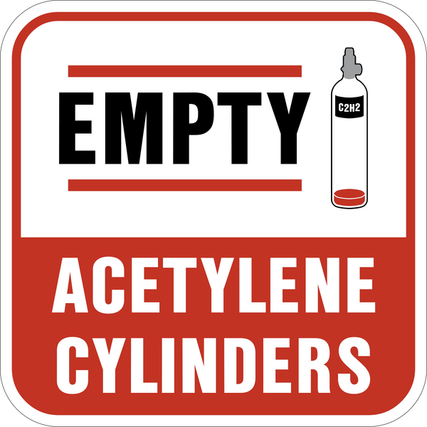 Cylinder Acetylene Western Safety Sign