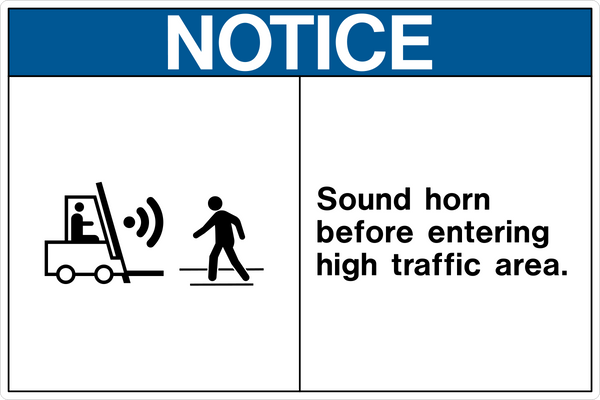 Notice - Sound Horn | Western Safety Sign