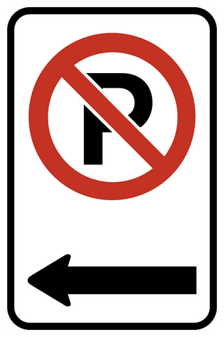 No Parking Arrow Left