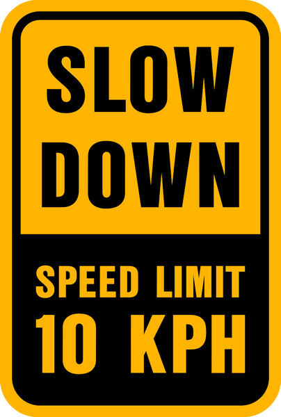 RG-1 10 kph Speed Signs for Driveways & Car Parks