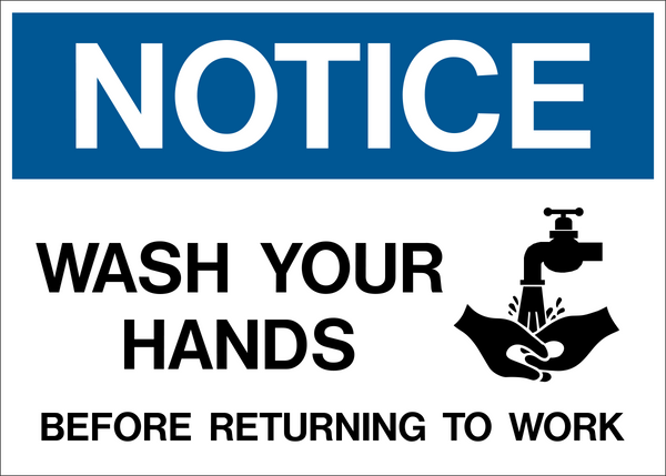 Wash Hands Before Work Notice Sign | Western Safety Sign