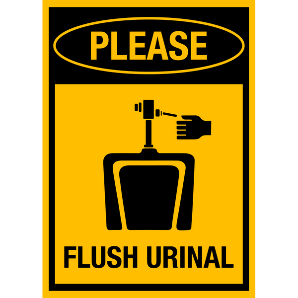 Flush Urinal Western Safety Sign