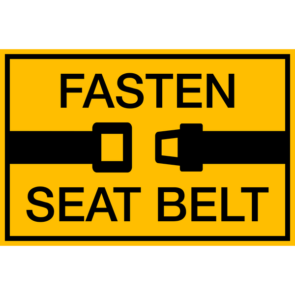 Fasten Seat Belt Western Safety Sign
