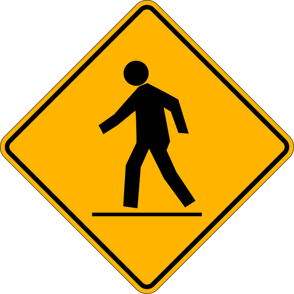 WC-2 R - Pedestrian Crossing right of traffic – Western Safety Sign