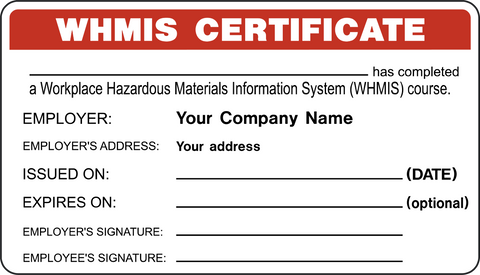 WHMIS ID Certificate