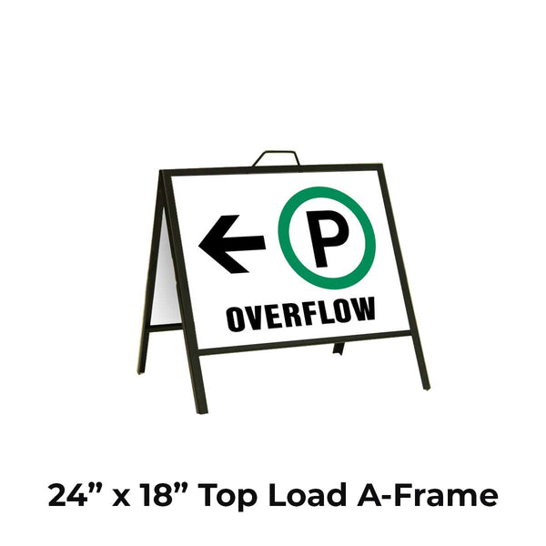 Parking Overflow on the Left with Arrow A-Frame Sign Stand | Western ...