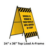 Drivers to Remain in Their Vehicles A-Frame Sign Stand