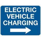 Electric Vehicle Charging Blue Parking Signs