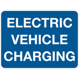 Electric Vehicle Charging Blue Parking Signs