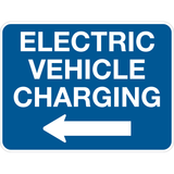 Electric Vehicle Charging Blue Parking Signs