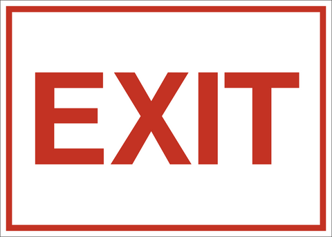 Directional EXIT Red Text Signage | Western Safety Sign