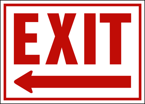 Directional Sign Color:red Directional EXIT Red Text Sign | Western Safety Sign