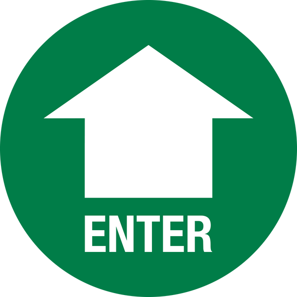 Directional Enter Arrow Floor Decal Sign | Western Safety Sign