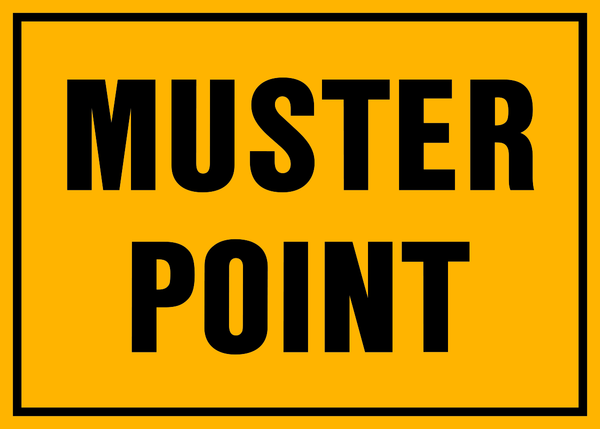 Muster Point Rectangle Sign | Western Safety Sign