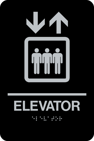 Elevator Rectangle Braille Sign | Western Safety Sign