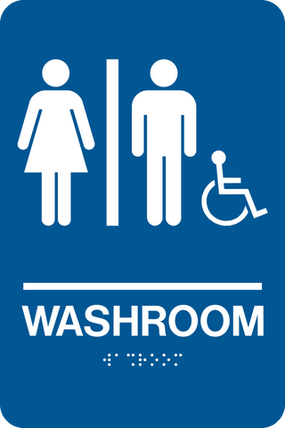 Rectangular Ada Sign Washroom Unisex Accessible Rectangle Braille Sign | Western Safety Sign