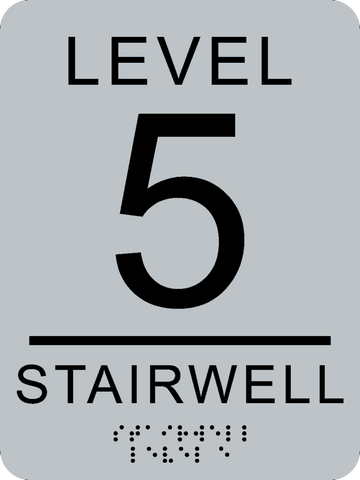 Stairwell Level Number Braille Sign | Western Safety Sign