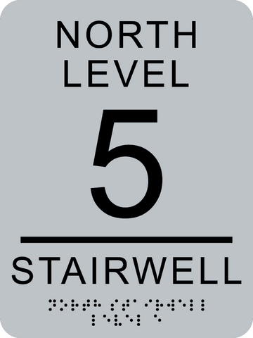 Stairwell Level with Location Braille Sign | Western Safety Sign