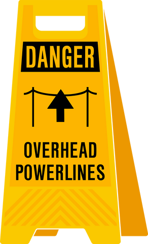 Danger Overhead Powerlines 12x24