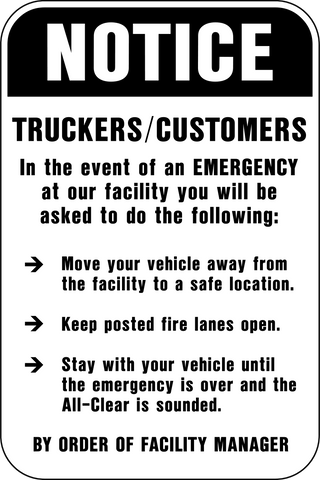 Dm Trailers Urgency Message Example Truckers/Customers Emergency Notice | Western Safety Sign