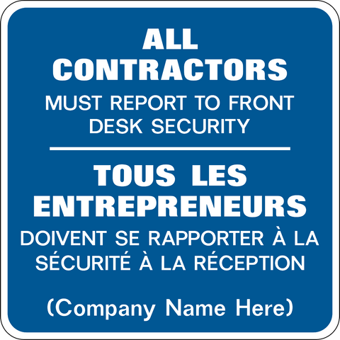 Contractor Reporting Bilingual | Western Safety Sign