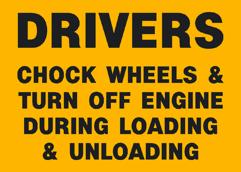 Chock Wheels Vehicle Sign