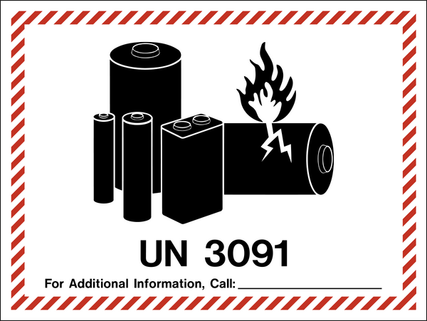 Class 9 - Danger - Battery Label - Lithium Metal UN3091 – Western ...