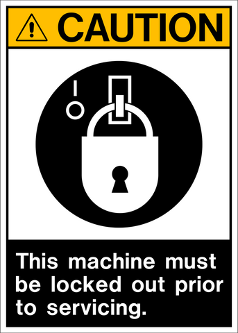 Machine Lock Out ANSI layout Caution Sign | Western Safety Sign