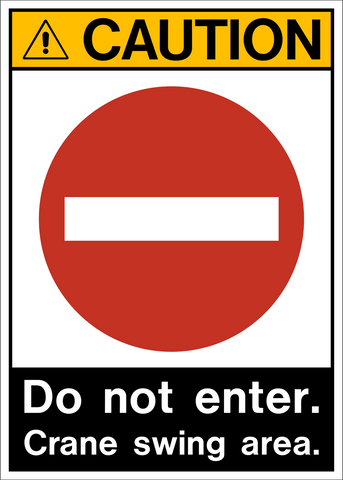 A rectangular safety sign with a red and white color scheme. It features a large red circle with a white border and the text 'DO NOT ENTER.