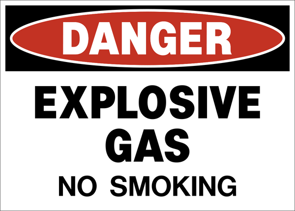 Explosive Gas No Smoking Danger Sign | Western Safety Sign