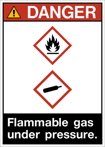 Flammable Gas Under Pressure ANSI Danger Sign Western Safety Sign flammable-gas-under-pressure-ansi-danger-sign-western-safety-sign