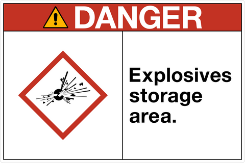 Explosives Storage Area OSHA Danger Sign | Western Safety Sign