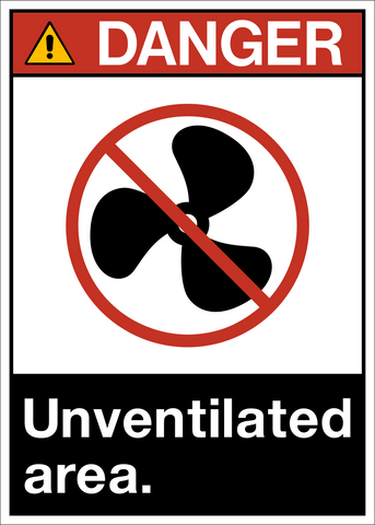 Unventilated Area ANSI Danger Sign