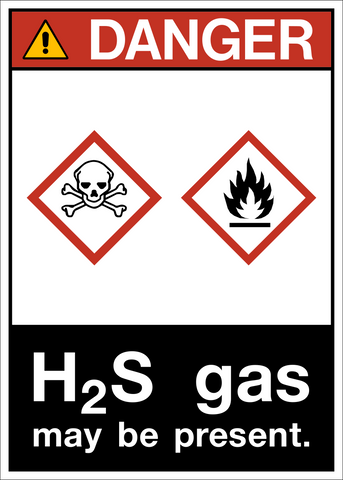 H2s Flags H2S Gas ANSI Danger Sign | Western Safety Sign