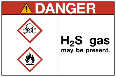 H2s Flags H2S Gas OSHA Danger Sign | Western Safety Sign
