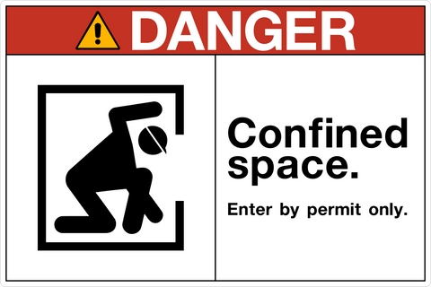 OSHA danger confined space enter by permit only sign