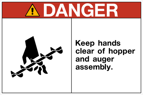Danger - Keep Hands Clear of Hopper
