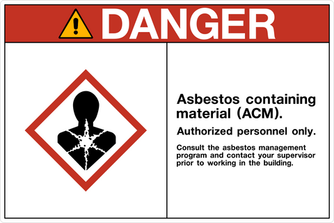 Danger - Asbestos Containing Material (ACM)