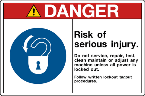 Danger - Machine Lock Out | Western Safety Sign