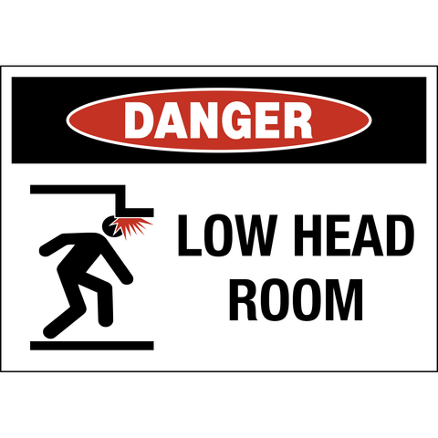 Low Head Room Danger Sign